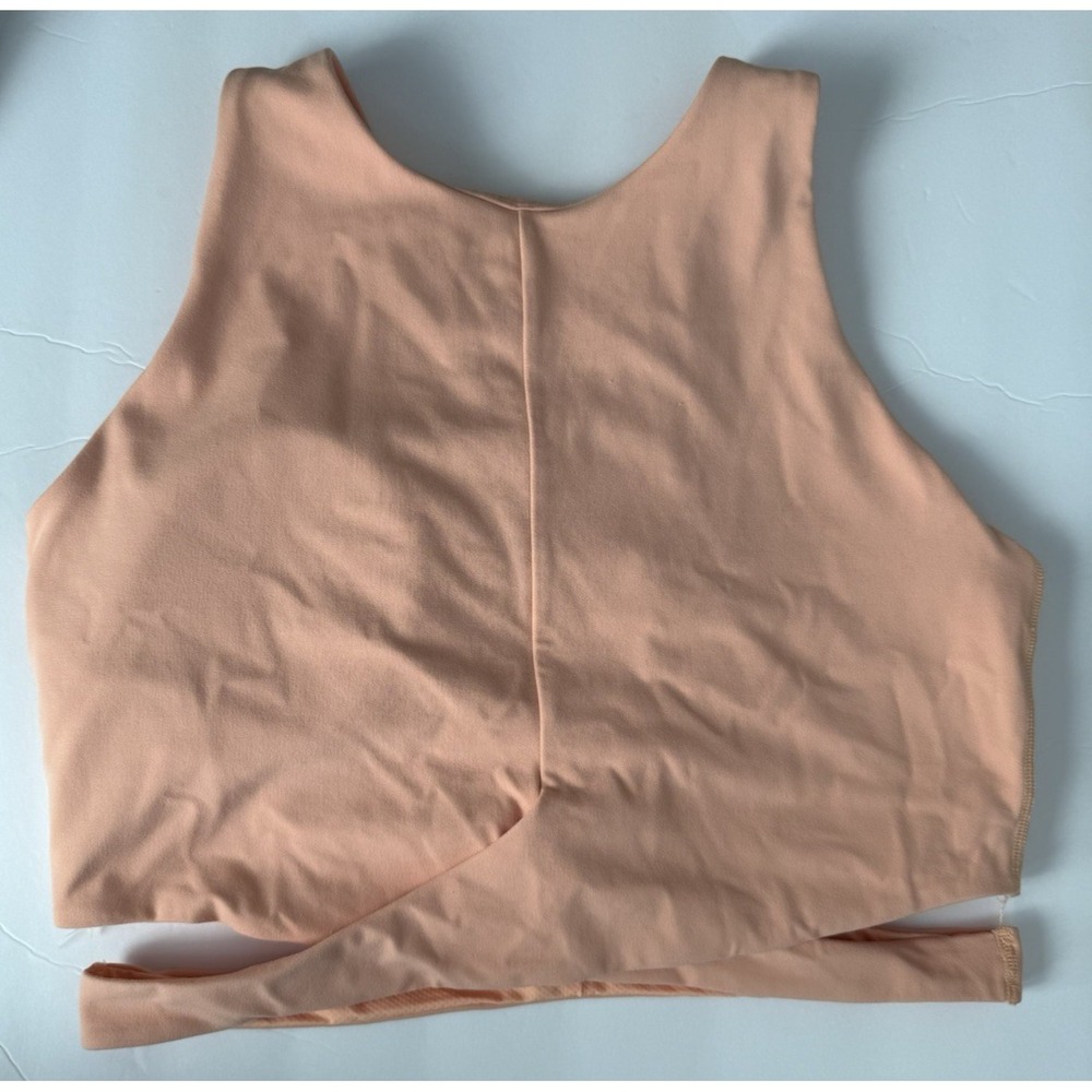 Athleta Conscious Cut Out Crop Sports Bra Peach Orange Size Large